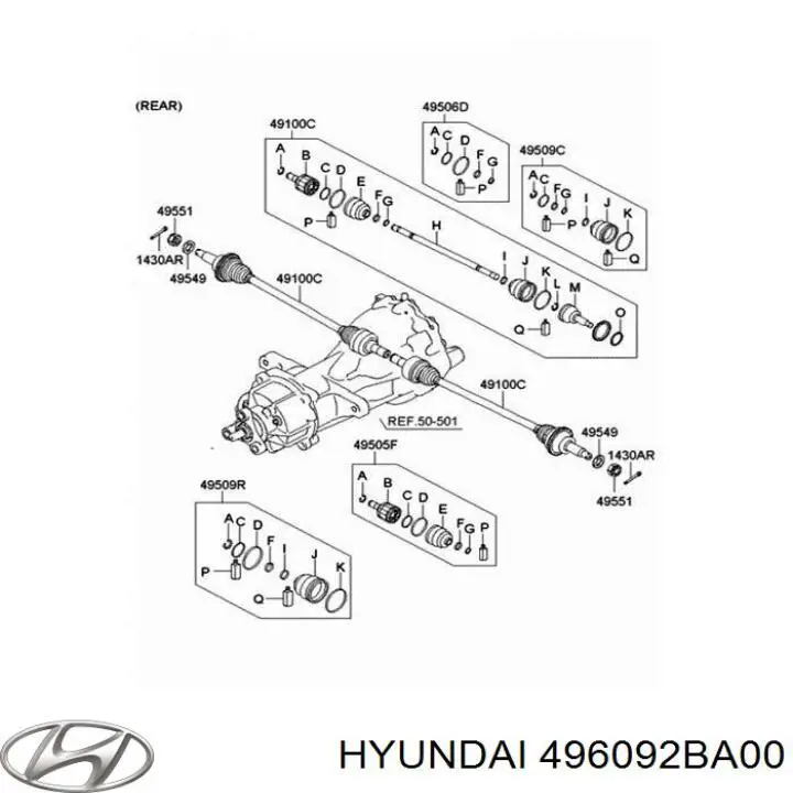 Bota de proteção externa de junta homocinética do semieixo traseiro Hyundai/Kia 496092BA00 preço, a partir de  USD