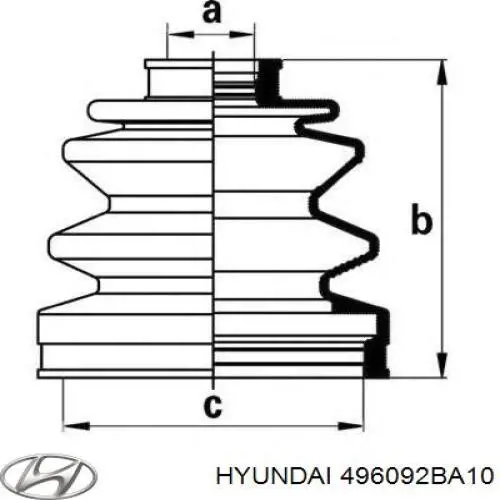 Bota de proteção externa direita de junta homocinética Hyundai/Kia 496092BA10 preço, a partir de 16,45 USD