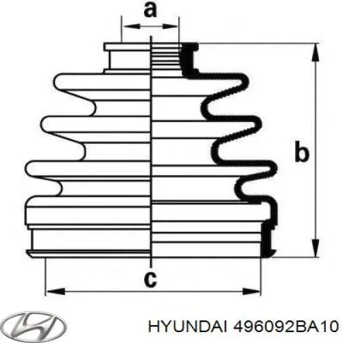 Compre 496092BA10 Hyundai/Kia Bota de proteção externa direita de junta homocinética