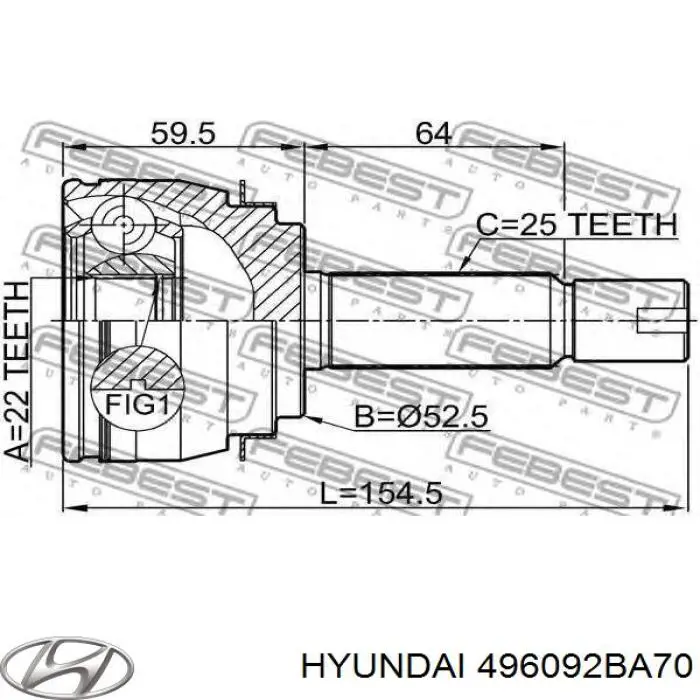 Compre 496092BA70 Hyundai/Kia Botas de proteção de Juntas homocinéticas do semieixo dianteiro, kit