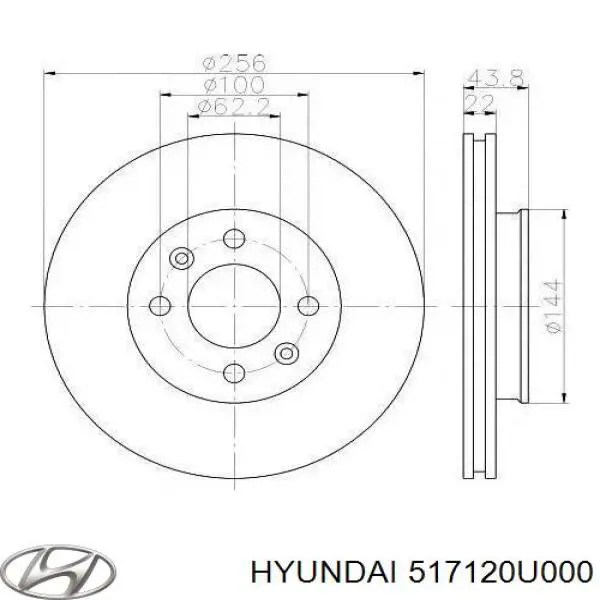 Disco do freio dianteiro Hyundai/Kia 517120U000 preço, a partir de 31,87 USD