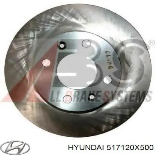 517120X500 Hyundai/Kia Disco do freio dianteiro