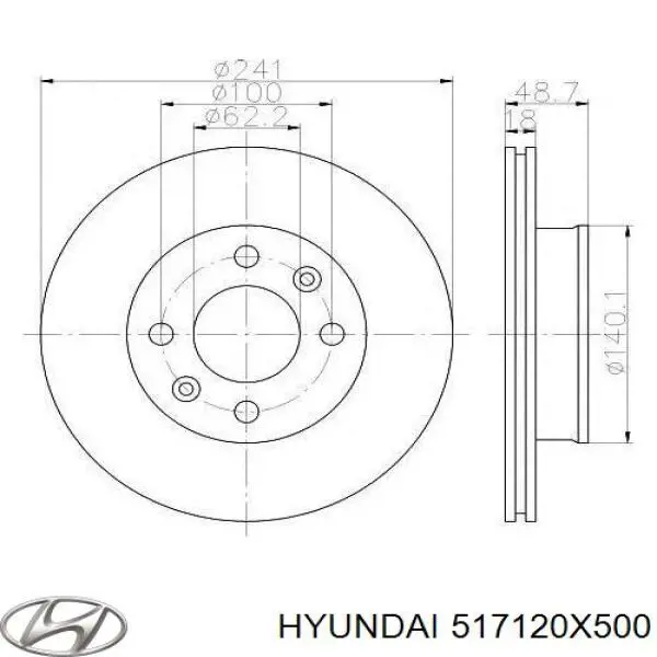 Compre 517120X500 Hyundai/Kia Disco do freio dianteiro