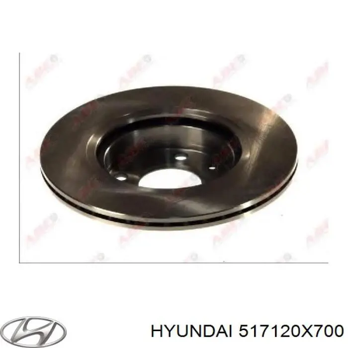 517120X700 Hyundai/Kia Disco do freio dianteiro