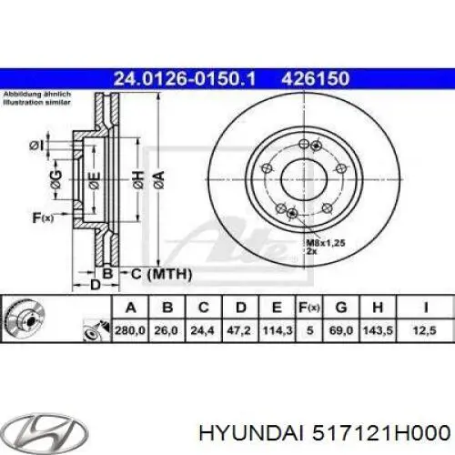 Disco do freio dianteiro Hyundai/Kia 517121H000 preço, a partir de 50,48 USD