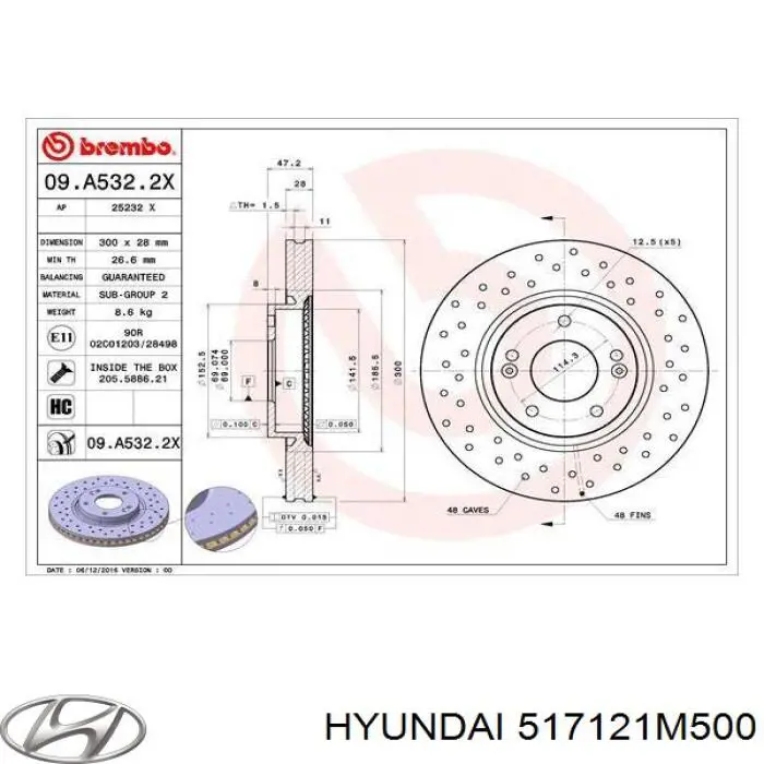 Compre 517121M500 Hyundai/Kia Disco do freio dianteiro