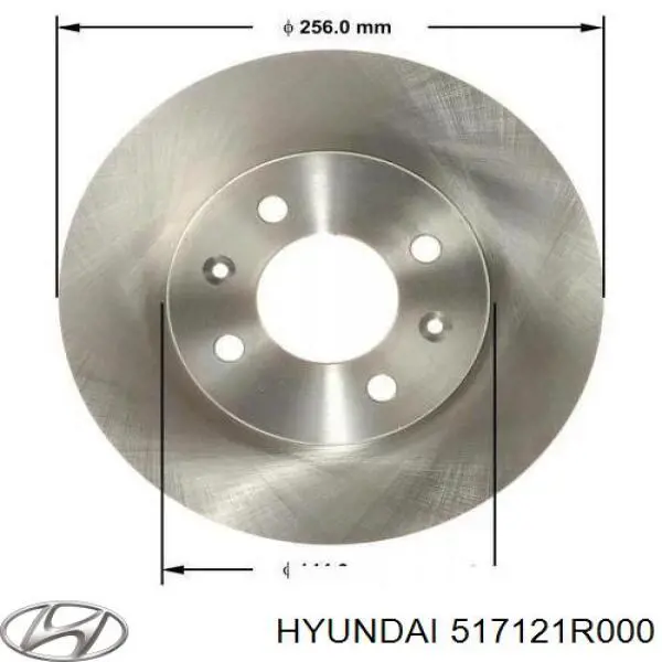 517121R000 Hyundai/Kia Disco do freio dianteiro