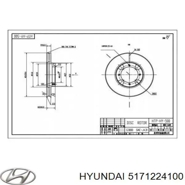 Disco do freio dianteiro Hyundai/Kia 5171224100 preço, a partir de 26,37 USD