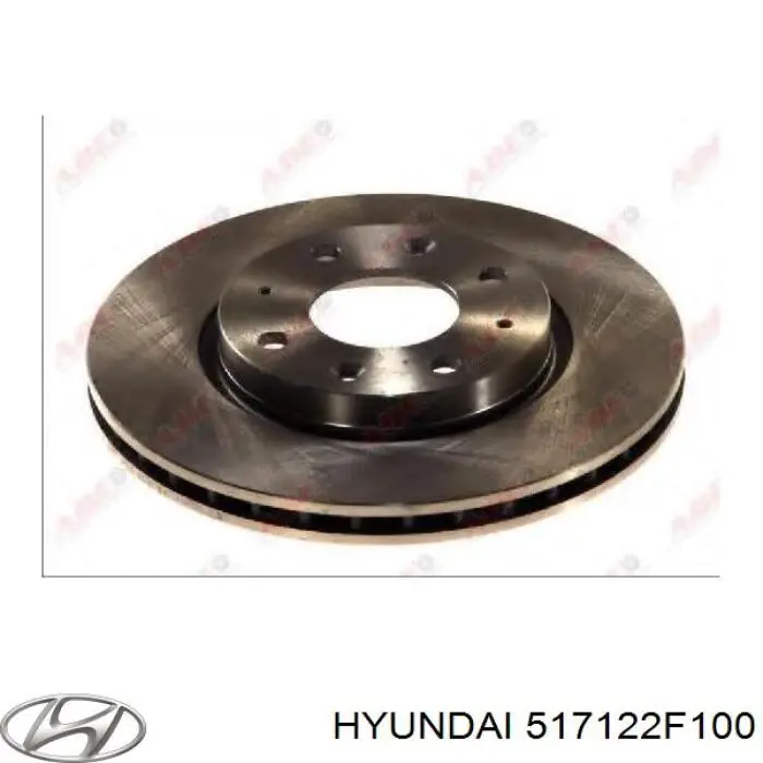 517122F100 Hyundai/Kia Disco do freio dianteiro