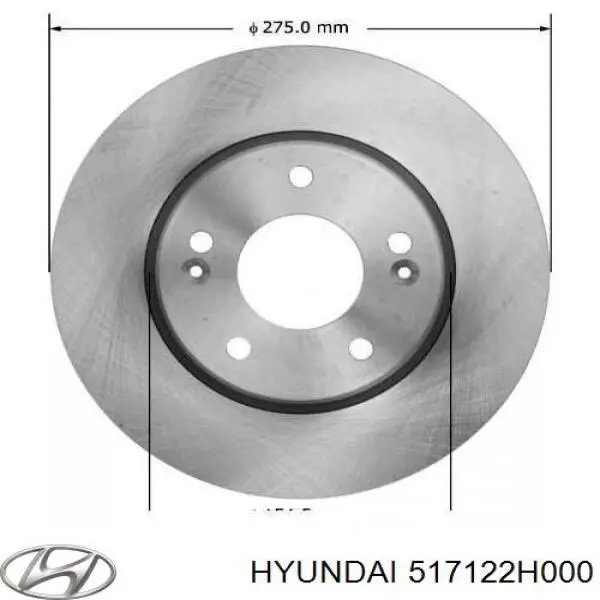 Disco do freio dianteiro 517122H000 Hyundai/Kia
