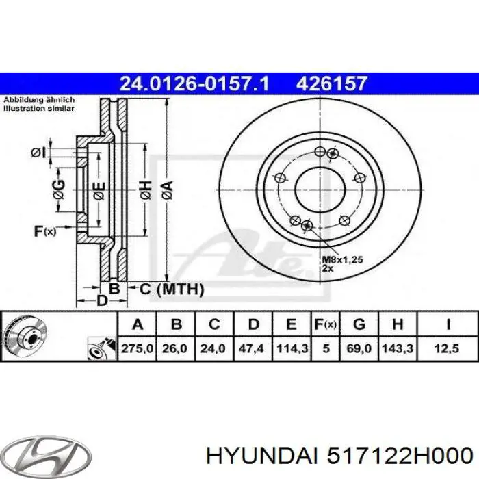 Disco do freio dianteiro Hyundai/Kia 517122H000 preço, a partir de 50,63 USD