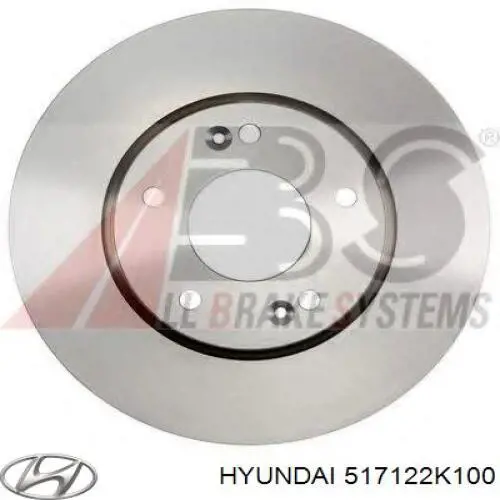 517122K100 Hyundai/Kia Disco do freio dianteiro