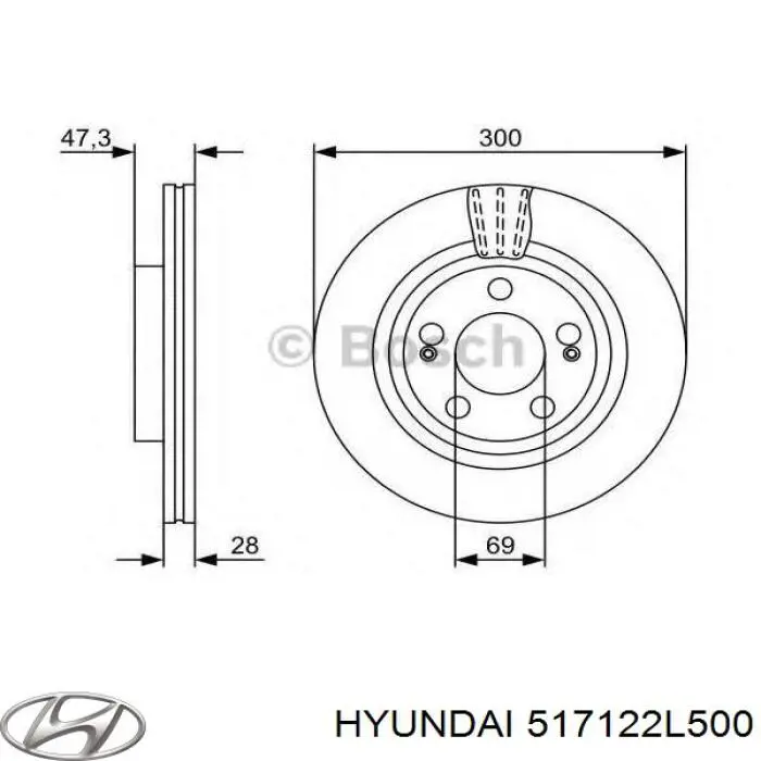 Disco do freio dianteiro Hyundai/Kia 517122L500 preço, a partir de 56,15 USD