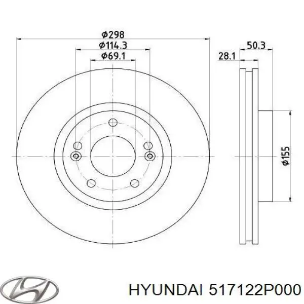 Compre 517122P000 Hyundai/Kia Disco do freio dianteiro