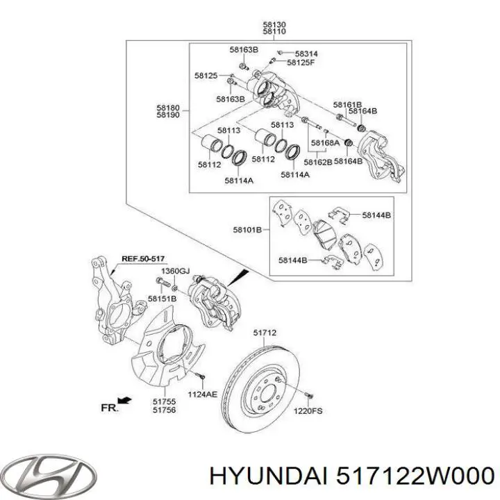 Disco do freio dianteiro Hyundai/Kia 517122W000 preço, a partir de 100,49 USD