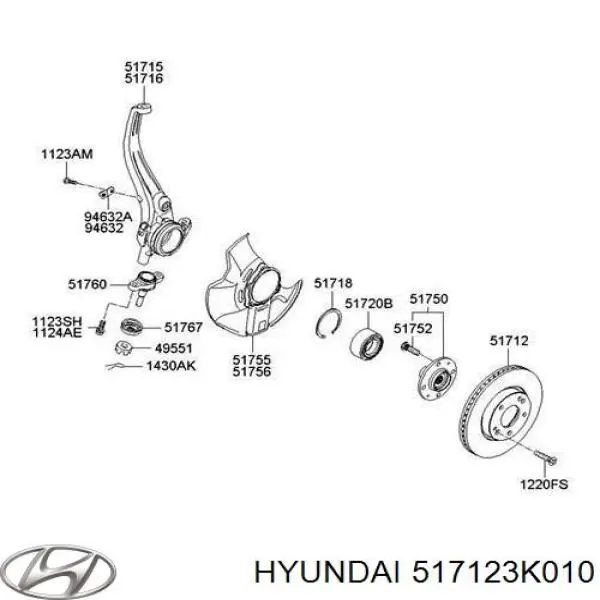Compre 517123K010 Hyundai/Kia Disco do freio dianteiro
