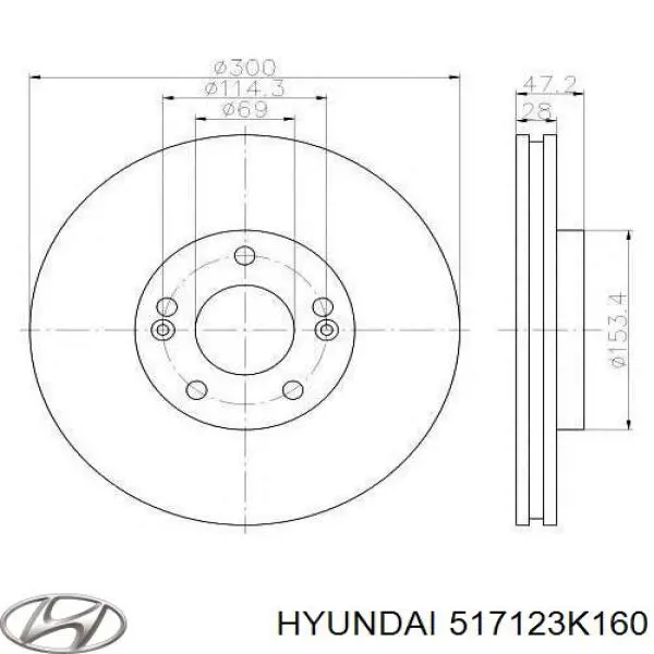 Disco do freio dianteiro Hyundai/Kia 517123K160 preço, a partir de 60,05 USD