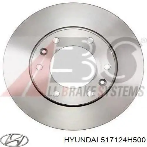 Disco do freio dianteiro Hyundai/Kia 517124H500