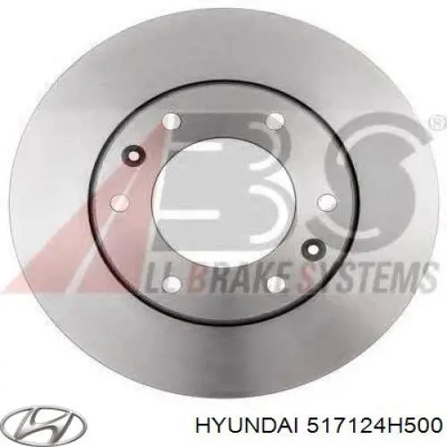 517124H500 Hyundai/Kia Disco do freio dianteiro