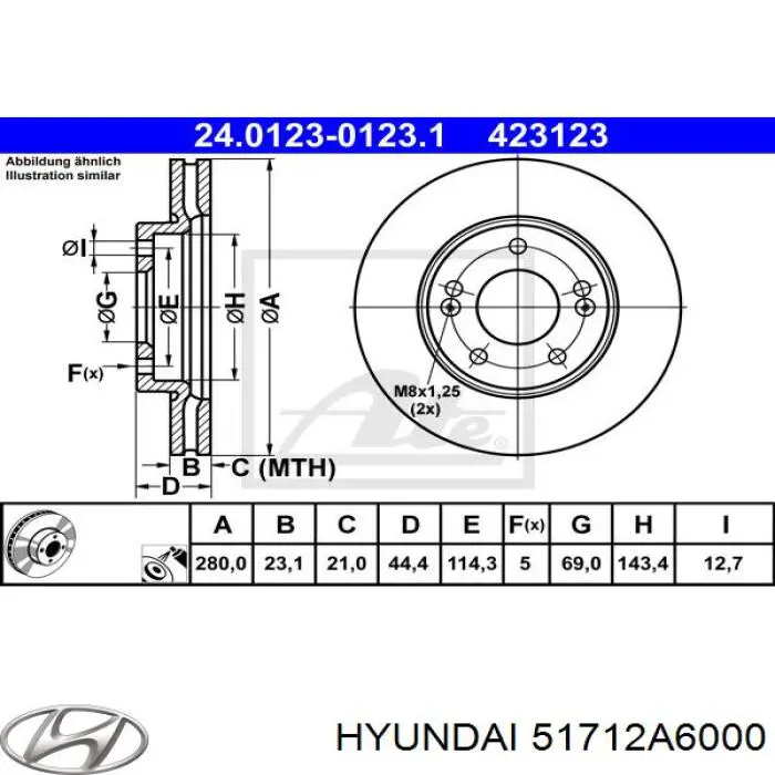 Compre 51712A6000 Hyundai/Kia Disco do freio dianteiro