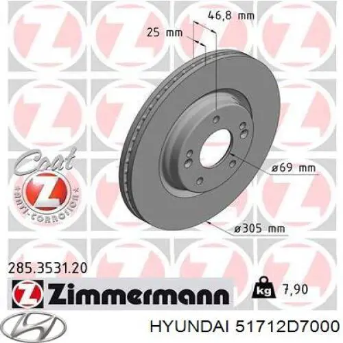Compre 51712D7000 Hyundai/Kia Disco do freio dianteiro