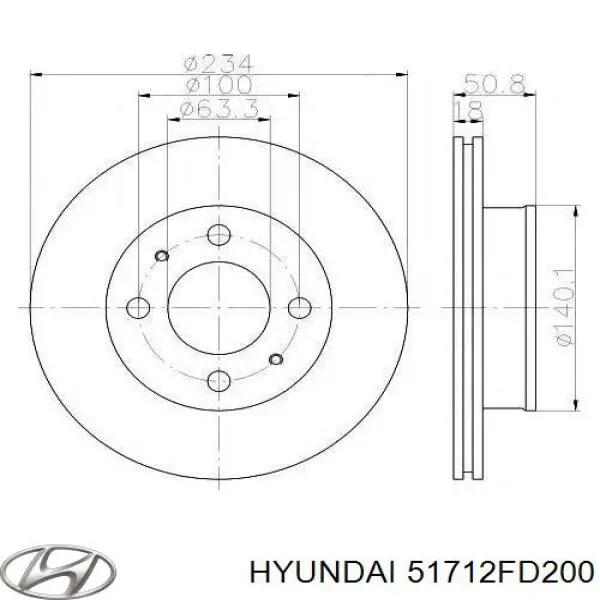 Compre 51712FD200 Hyundai/Kia Disco do freio dianteiro
