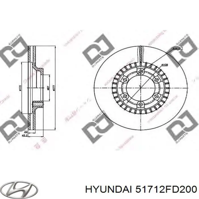 Disco do freio dianteiro Hyundai/Kia 51712FD200 preço, a partir de 26,15 USD