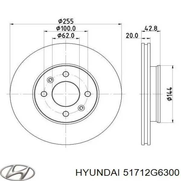 Disco do freio dianteiro Hyundai/Kia 51712G6300 preço, a partir de 54,32 USD
