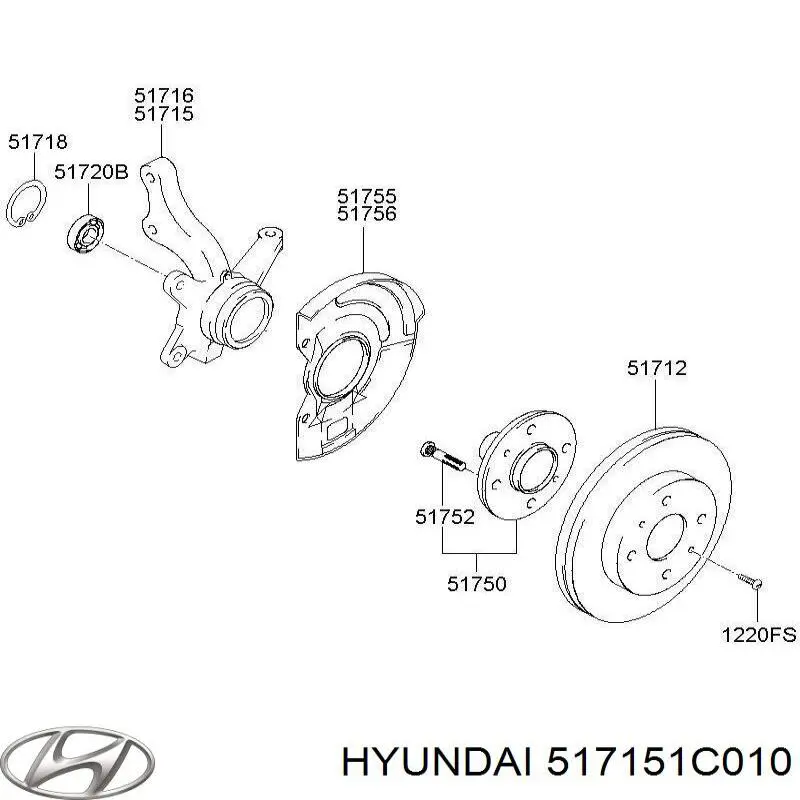 Pino moente (extremidade do eixo) dianteiro esquerdo Hyundai/Kia 517151C010 preço, a partir de 72,94 USD