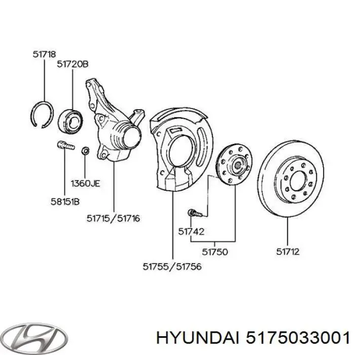 Cubo dianteiro Hyundai Sonata II 