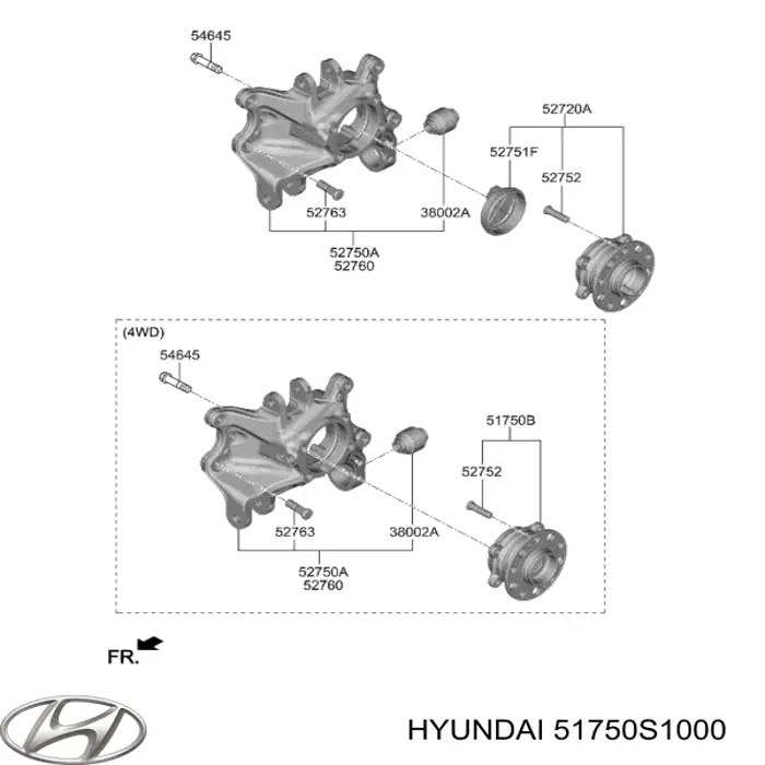 51750S1000 Hyundai/Kia Cubo dianteiro
