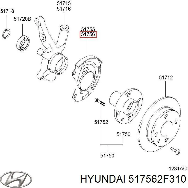 Proteção do freio de disco dianteiro direito Hyundai/Kia 517562F310 preço, a partir de 44,77 USD