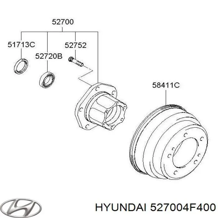 Cubo traseiro para Hyundai H100  