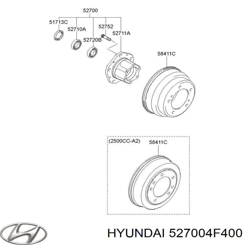 Cubo traseiro Hyundai H100  