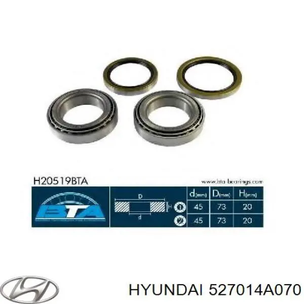 Rolamento de cubo traseiro Hyundai/Kia 527014A070 preço, a partir de 45,17 USD