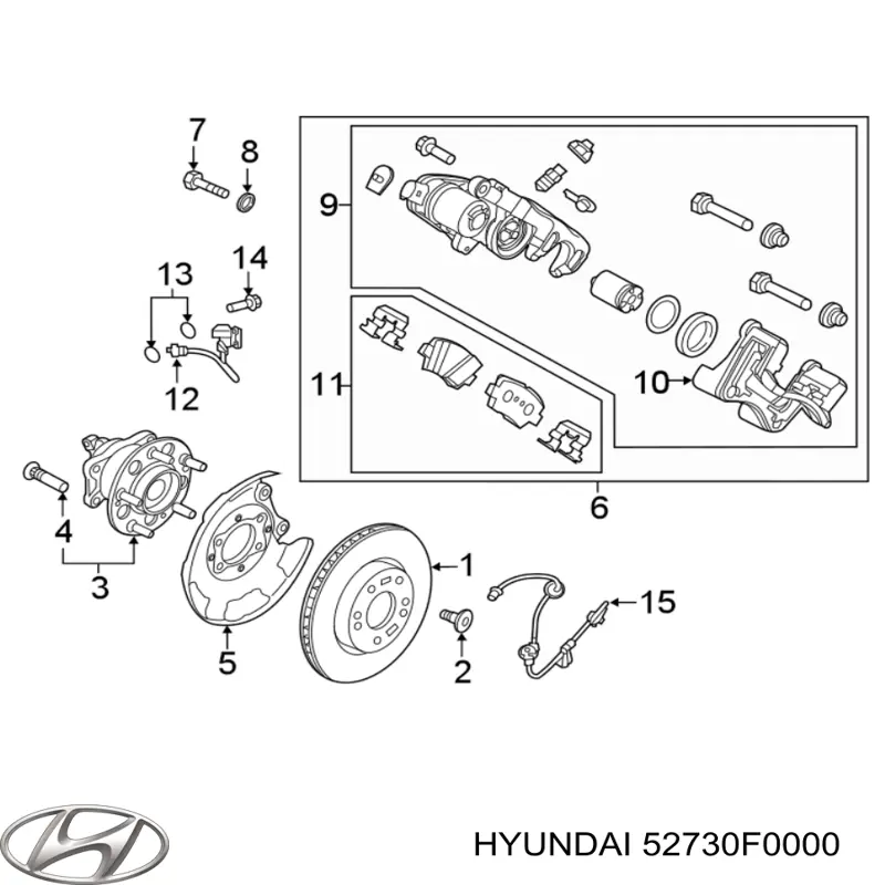 52730F0000 Hyundai/Kia Cubo traseiro