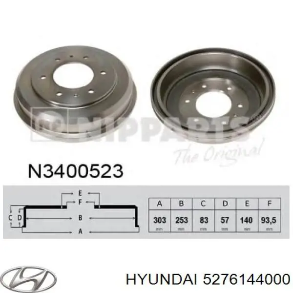 Compre 5276144000 Hyundai/Kia Tambor do freio traseiro