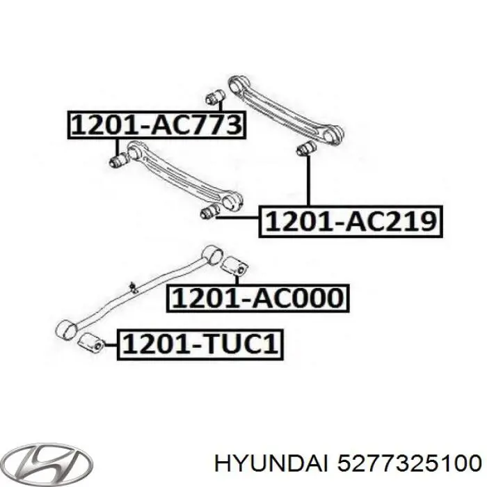 Compre 5277325100 Hyundai/Kia Bloco silencioso interno traseiro de braço oscilante transversal
