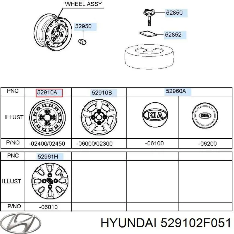 529102F051 Hyundai/Kia Discos de roda de aço (estampados)