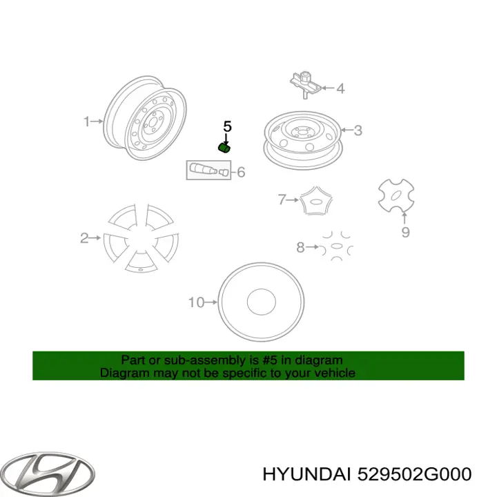Compre 529502G000 Hyundai/Kia Porca de roda