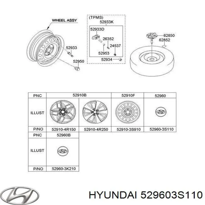 Coberta de disco de roda Hyundai/Kia 529603S110 preço, a partir de 10,97 USD