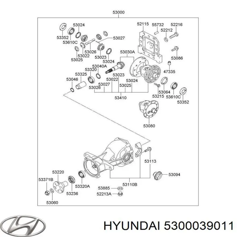 5300039011 Hyundai/Kia Redutor do eixo traseiro