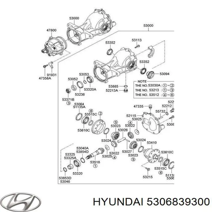 Bucim de redutor do eixo traseiro Hyundai/Kia 5306839300 preço, a partir de 5,75 USD