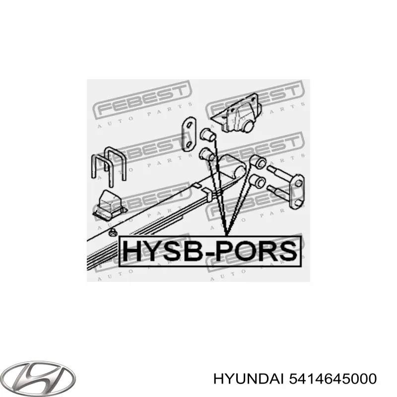 Bloco silencioso (bucha) da suspensão de lâminas dianteira Hyundai/Kia 5414645000