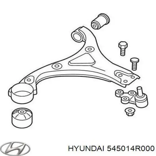 545014R000 Hyundai/Kia Braço oscilante inferior esquerdo de suspensão dianteira