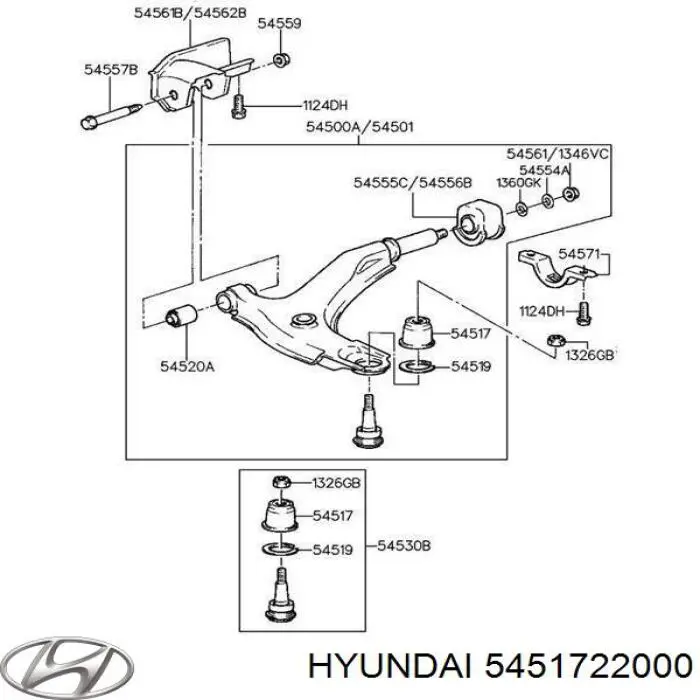 Bota de proteção de suporte esférico inferior Hyundai/Kia 5451722000 preço, a partir de 6,78 USD
