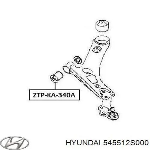 Bloco silencioso dianteiro do braço oscilante inferior Hyundai/Kia 545512S000 preço, a partir de 10,78 USD