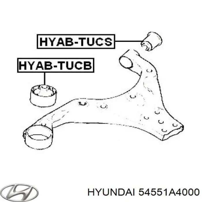 Compre 54551A4000 Hyundai/Kia Bloco silencioso dianteiro do braço oscilante inferior