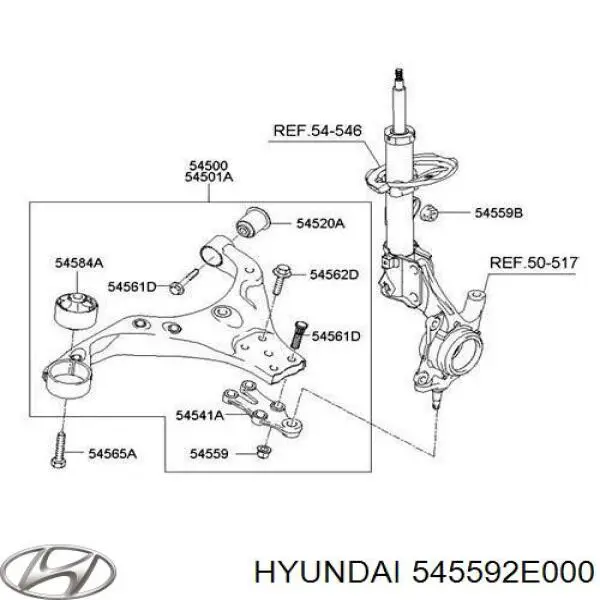 Porca da haste de amortecedor dianteiro Hyundai/Kia 545592E000 preço, a partir de 1,04 USD