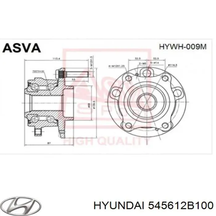 Parafuso de cubo Hyundai/Kia 545612B100 preço, a partir de 7,32 USD